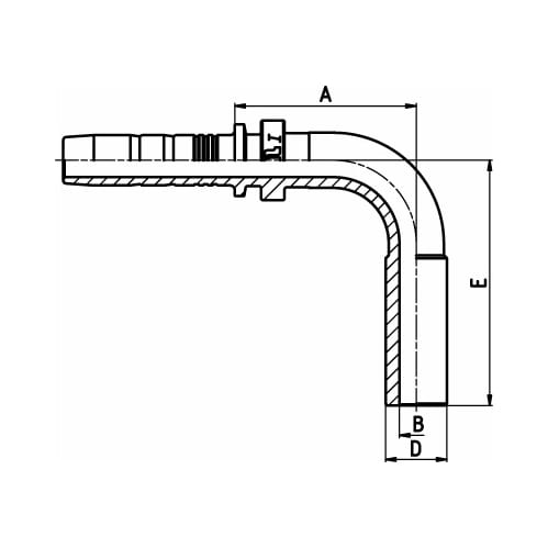 INSERT MF METRIC STANDPIPE 90° FOR MM PIPE TWIN FERRULE